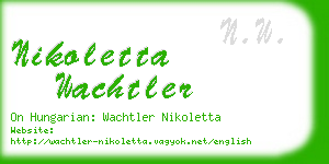 nikoletta wachtler business card